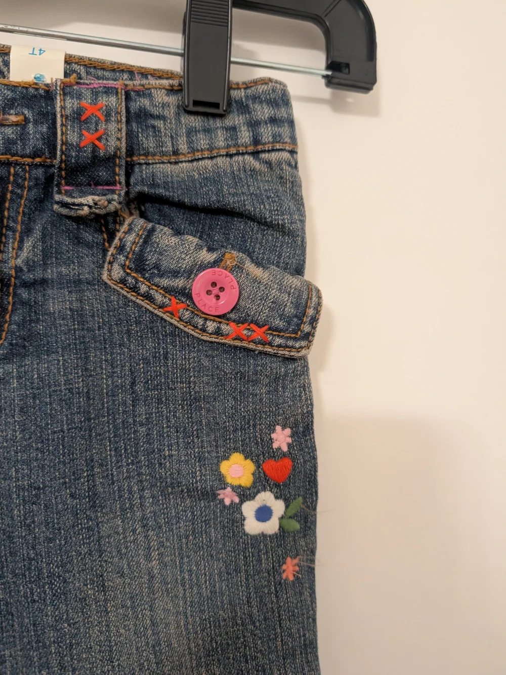 Y2K Children's Place 4T Girl Doll Cardigan Jeans Skort 3 Piece Outfit